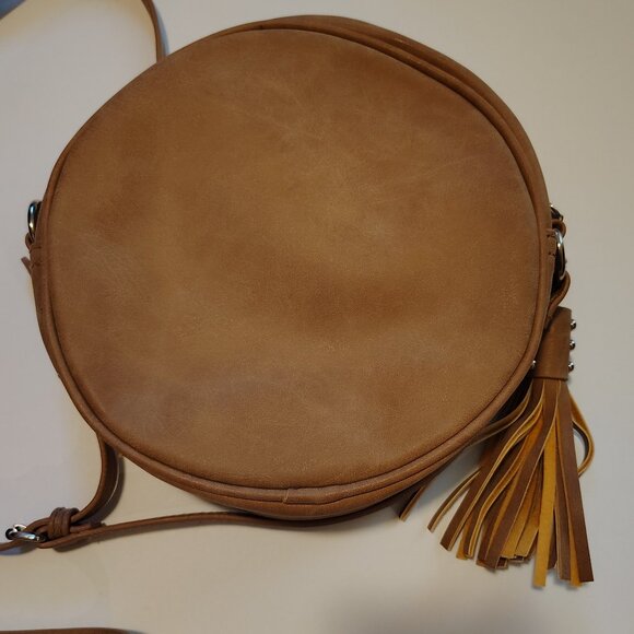 Boho Western Suede Crossbody Round Bag - Picture 4 of 9